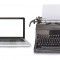 Modern Laptop and old Typewriter